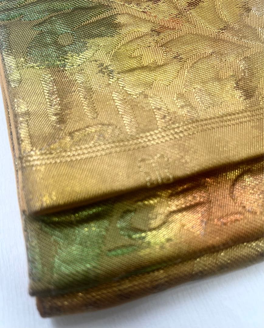 s*k様 川島織物 花柄 袋帯 グリーンのぼかし