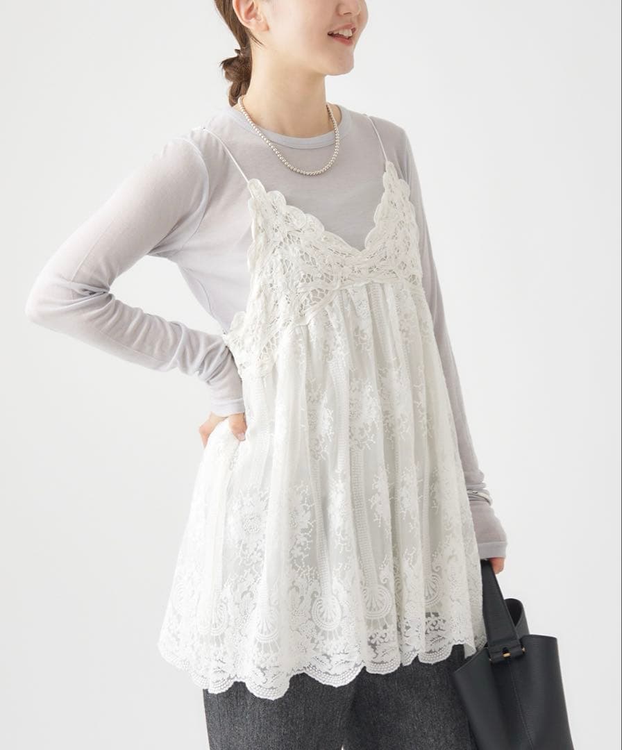 IENA 完売品　アンティークチュールバテンキャミ イエナ IENA 《追加予約》アンティークチュールバテンキャミ