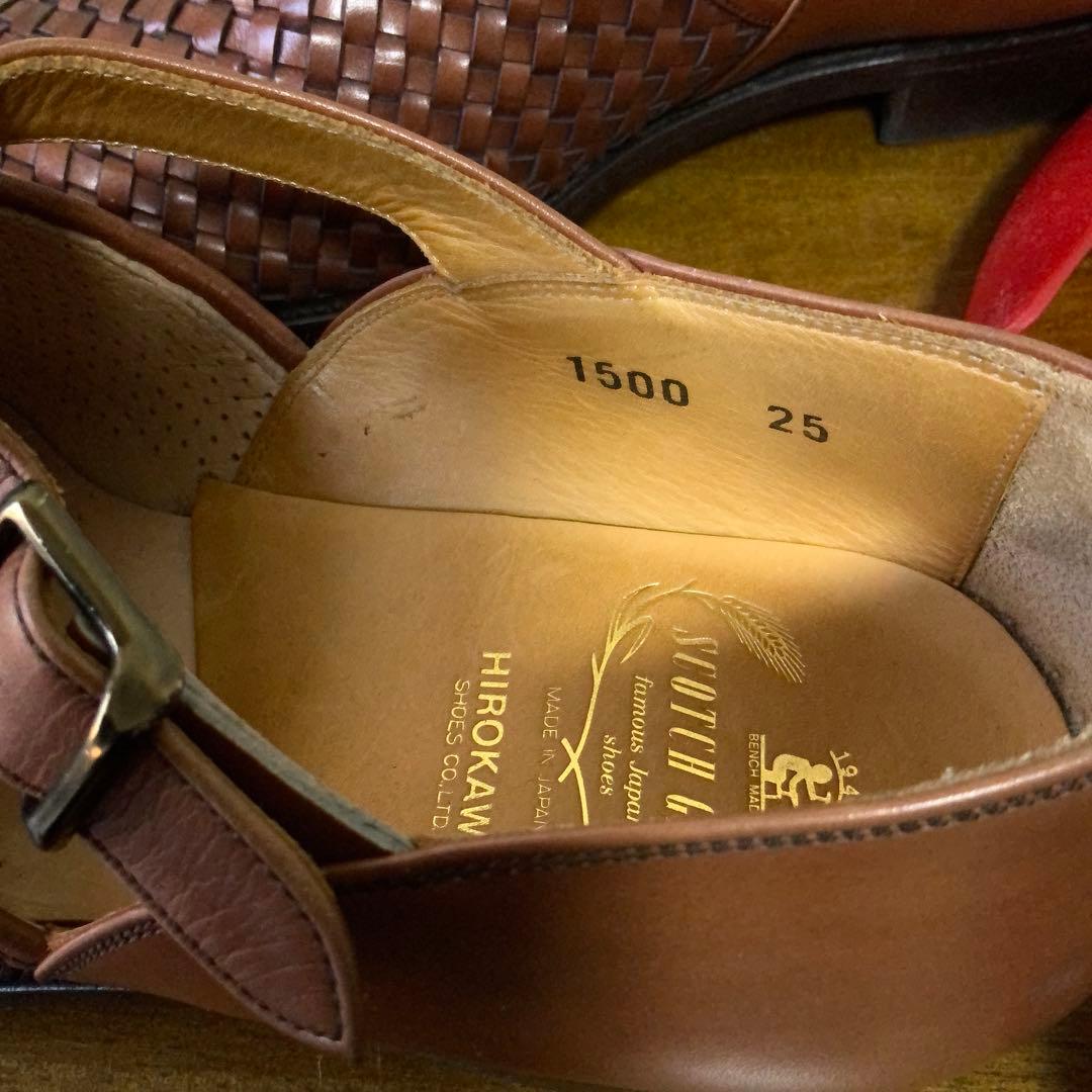 SCOTCH GRAINスコッチグレイン イントレチャート レザーサンダル 25