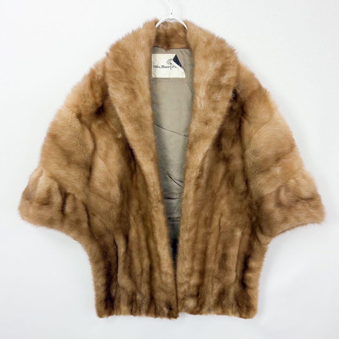 ヴィンテージ 毛皮 ミンクファー リアルファー ケープコート 羽織り S737 ヴィンテージ 毛皮 ミンクファー リアルファー ケープコート 羽織り