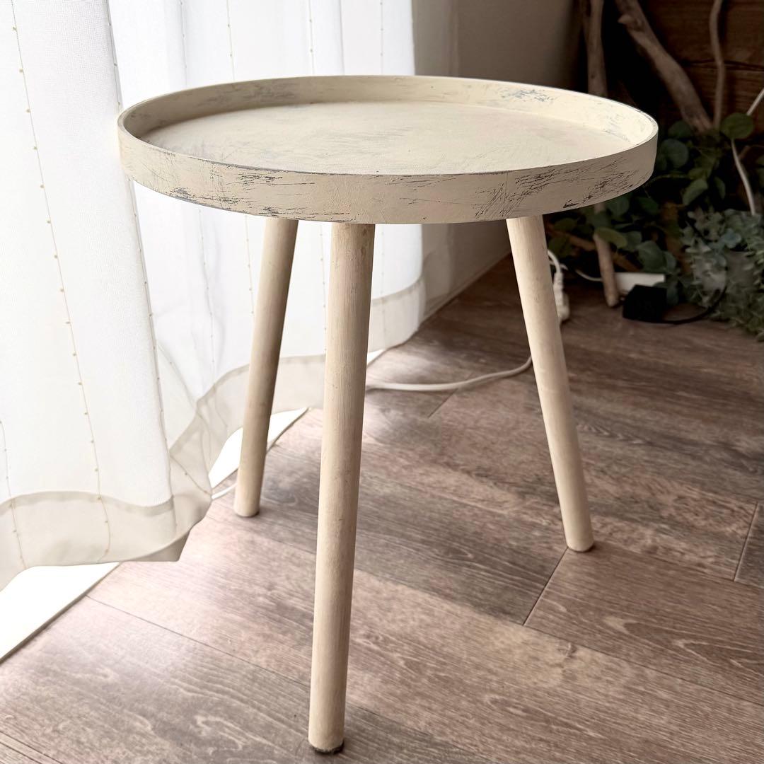 サイドテーブル】アンティーク ヴィンテージ加工 シャビーシック調