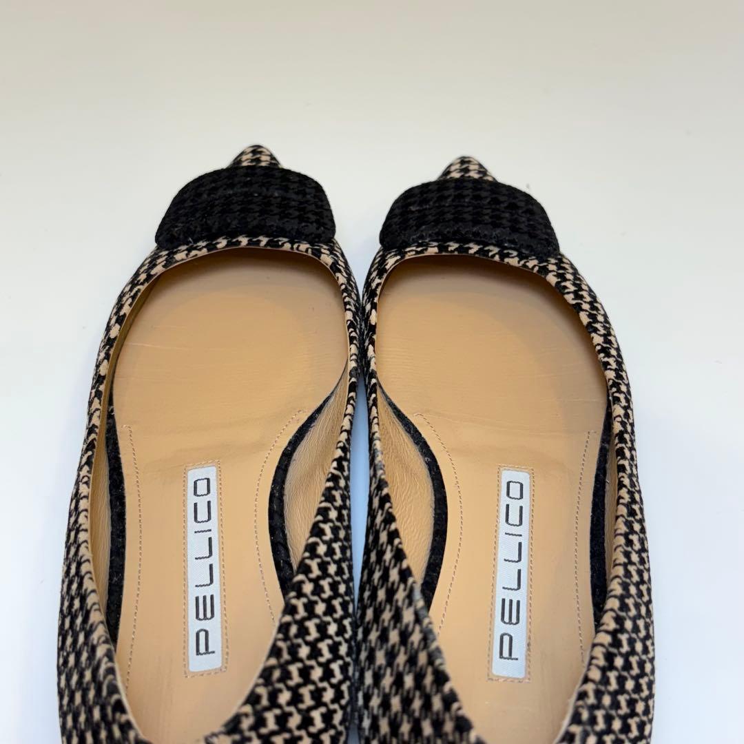 最終値下げ‼️(美品)ペリーコ 千鳥格子 フラットパンプス 23.5cm
