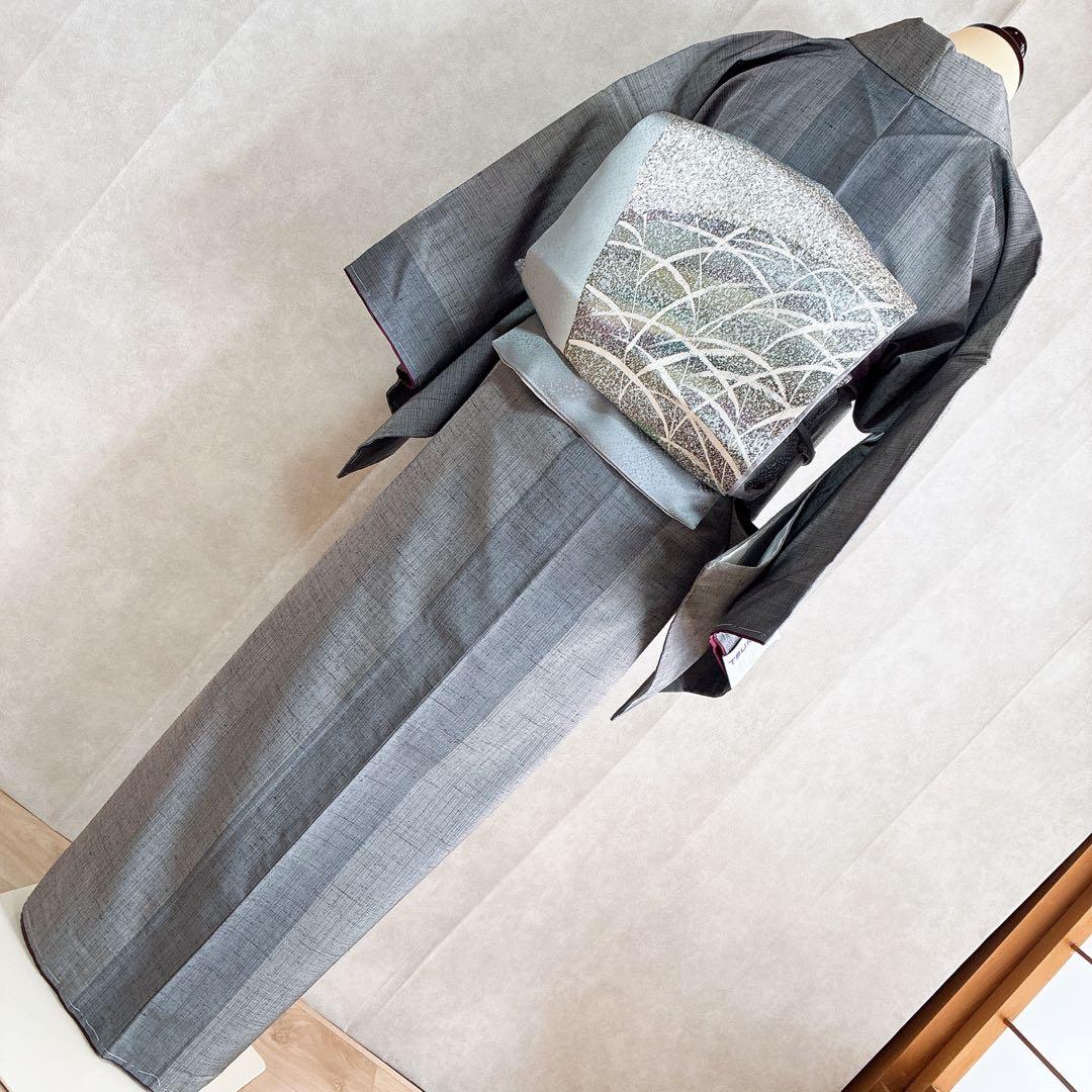 着物のみ〉小紋 着物 紬 トールサイズ しつけ付き 粋 凛とした美 G9