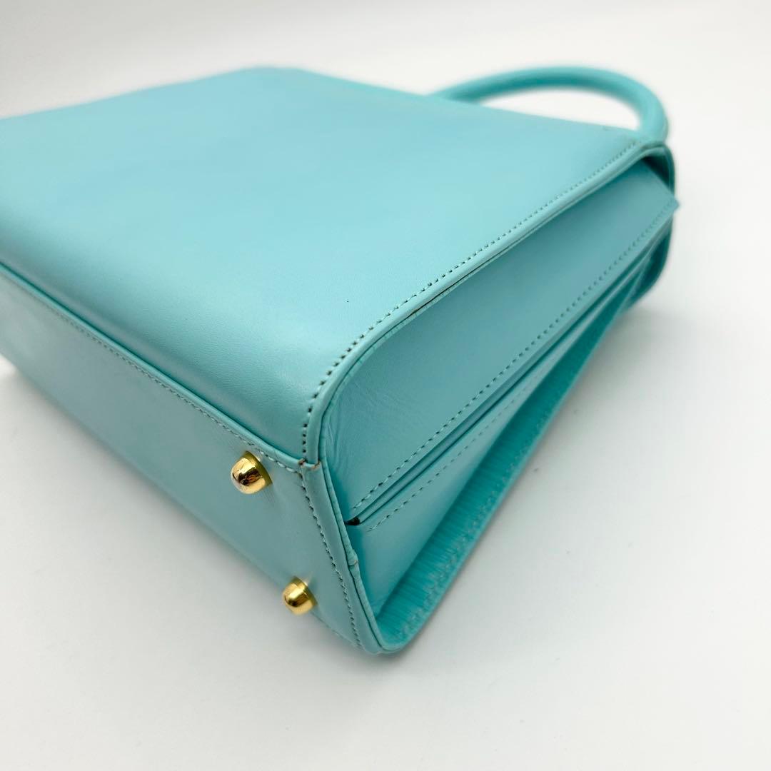 美品&入手困難 ハナエモリ ショルダーバッグ 2way レザー ブルー