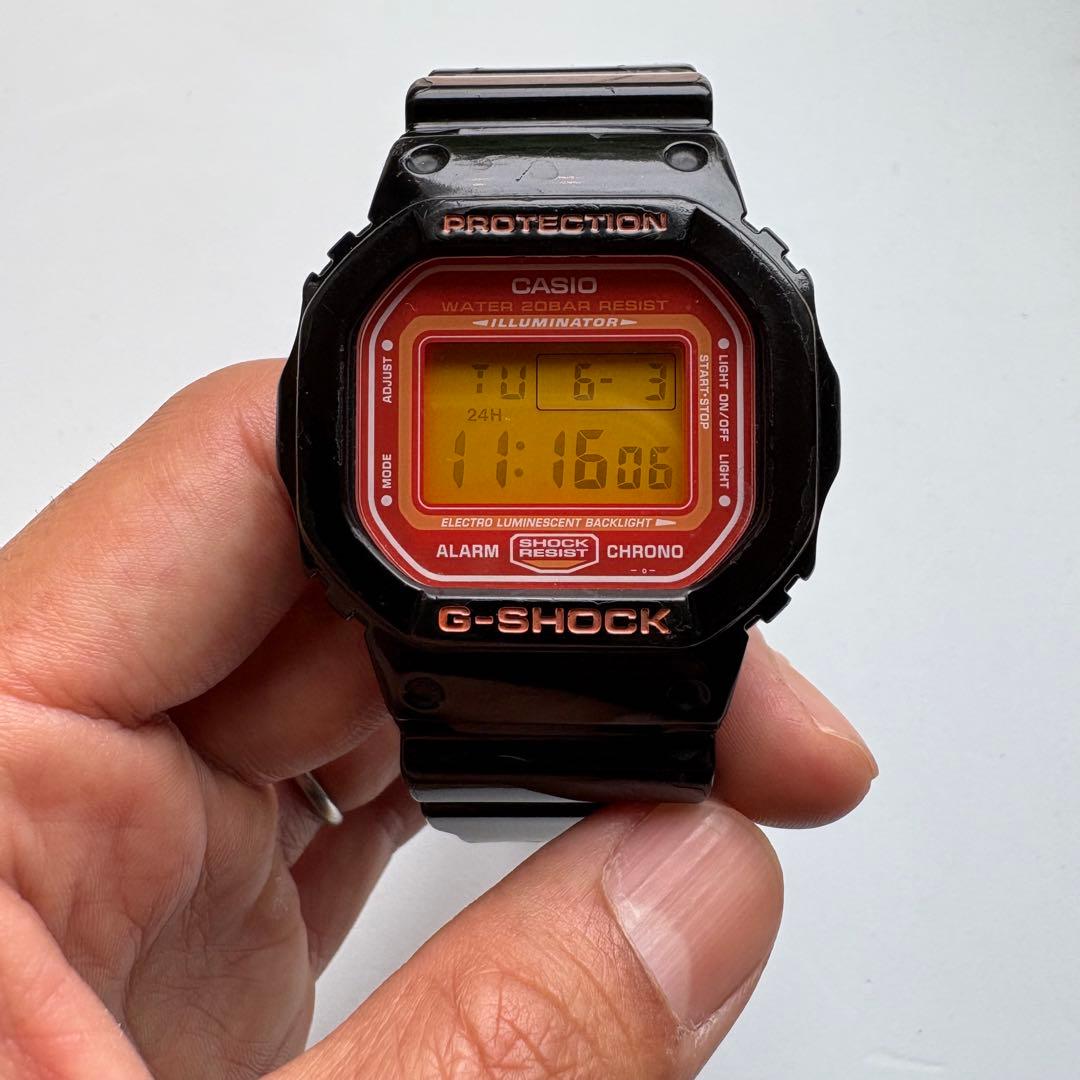 CASIO G-SHOCK DW5600CS オレンジ 黒 1545 電池交換済 - メルカリ