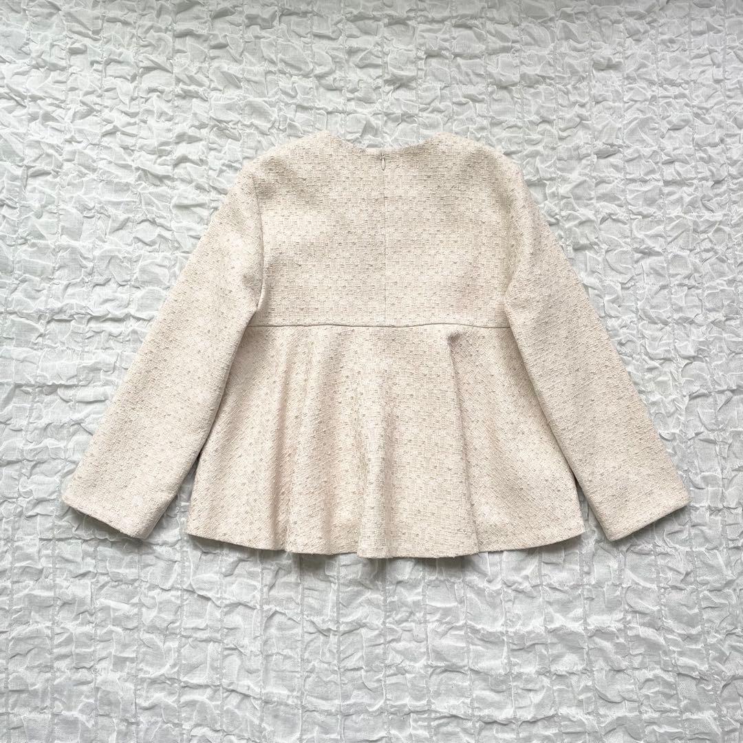 美品】デミルクスビームス バックフレアツイードプルオーバー ペプラム