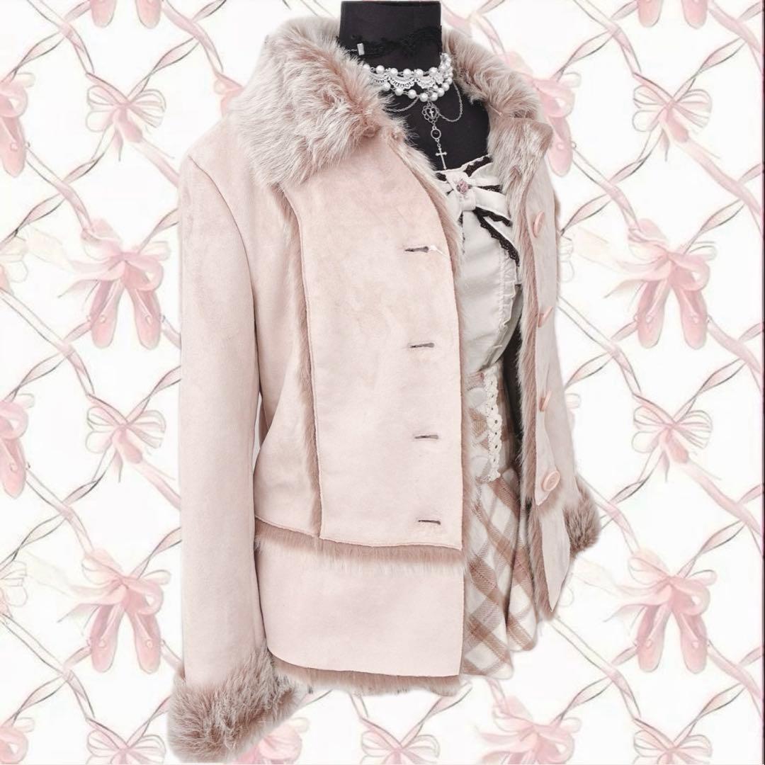 希少✨️LIZLISA系 ムートンコート ファー 姫ギャル 平成 y2k ピンク