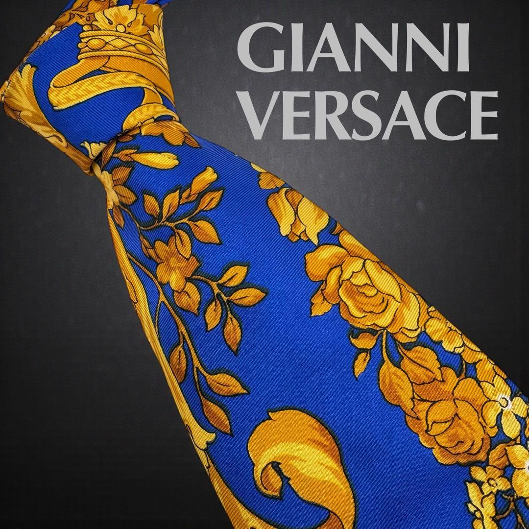 GIANNI VERSACE ジャンニヴェルサーチ ネクタイ バロック ブルー