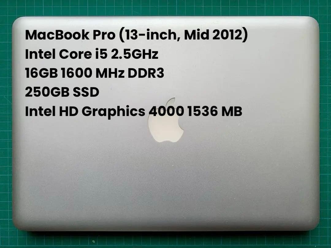 MacBook本体 MacBook Pro (13-inch, Mid 2012) Apple MacBook Pro (13-inch Mid 2012) 2.5GHz Dual-Core Intel i5 4GB