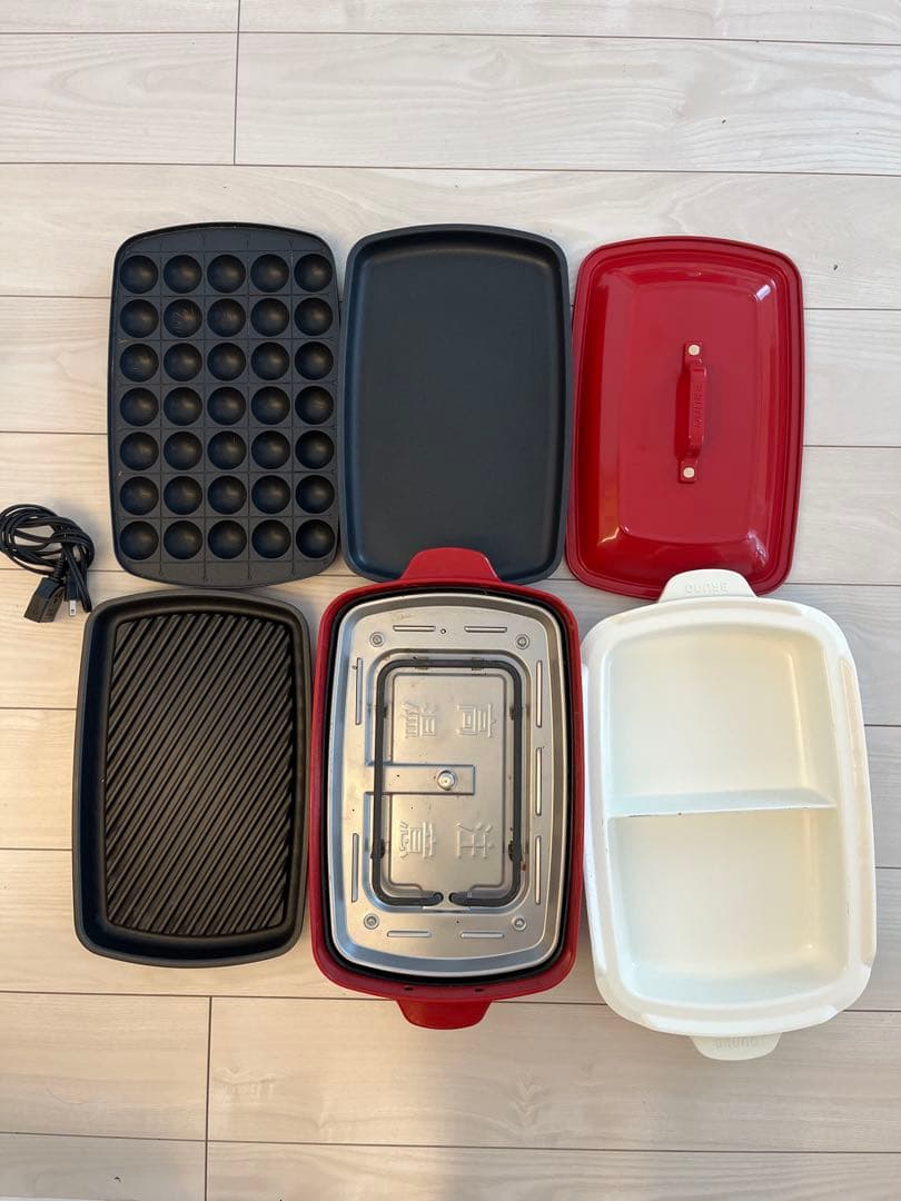 ブルーノ　BRUNO ホットプレート　グランデ　プレート４枚セット　赤 楽天市場】【楽天1位】 ブルーノ bruno ホットプレート グランデ