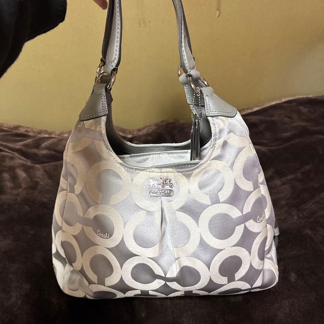 コーチ　オプアートシルバー　ハンドバッグ コーチ(COACH)|ハンドバッグ ｼｮﾙﾀﾞｰｽﾄﾗｯﾌﾟ有り|【ハードオフ公式通販