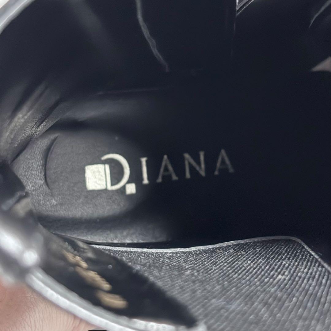 極美品✨DIANA ダイアナ レースアップ ブーツ 23.5cm レザー 黒