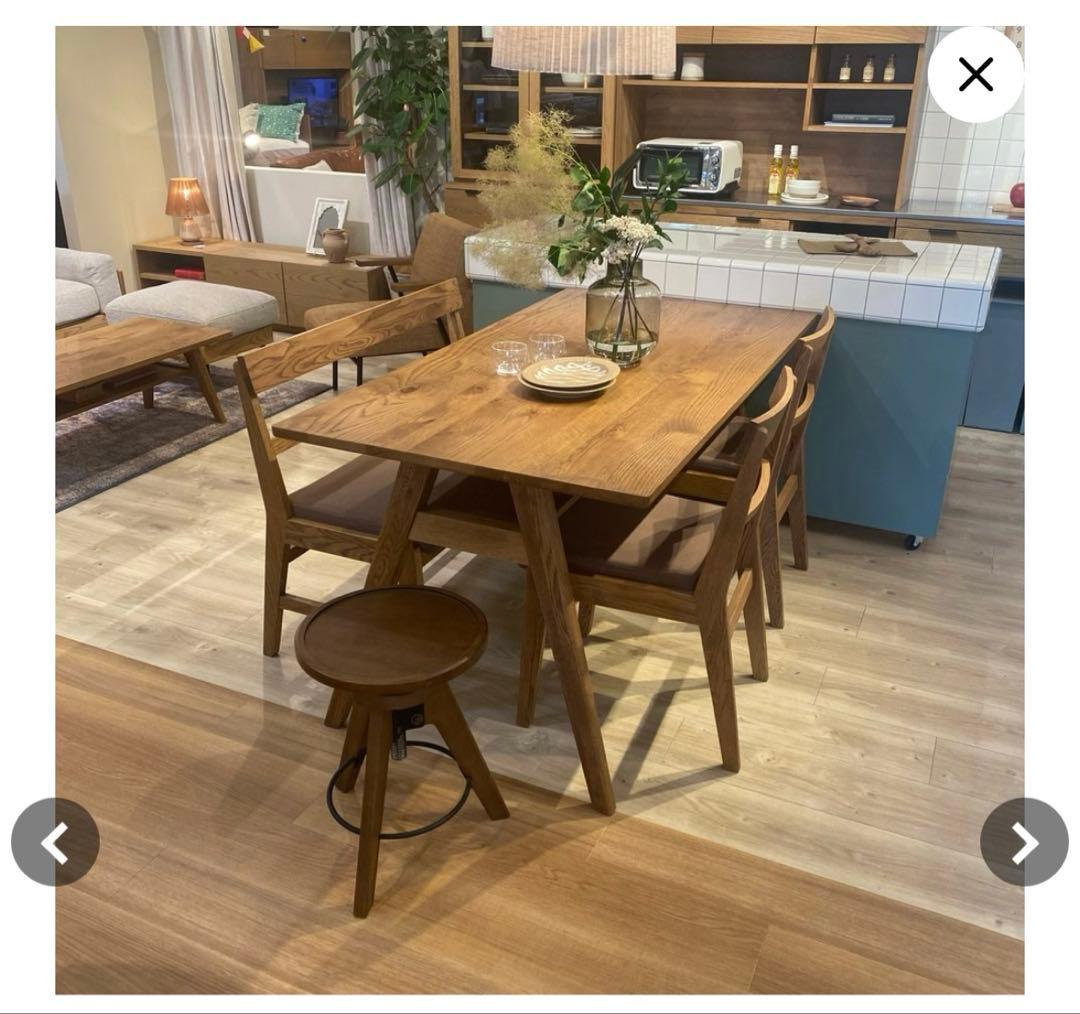 unico VIZ(ヴィズ) スツール サイドテーブル ブラウン 高さ調整可能