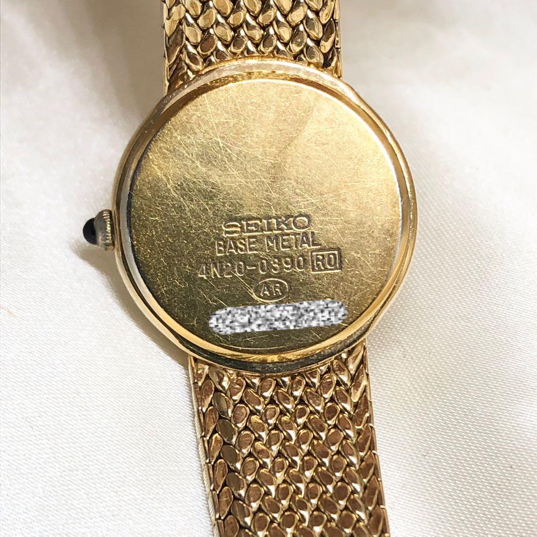 稼働品】SEIKO セイコー エクセリーヌ シェル文字盤 ダイヤベゼル