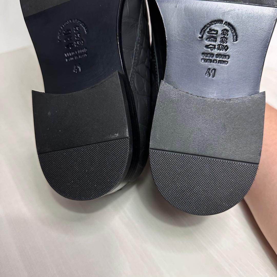 新品未使用☆giovanni conti☆革靴☆クロコ型押し☆ブラック☆41