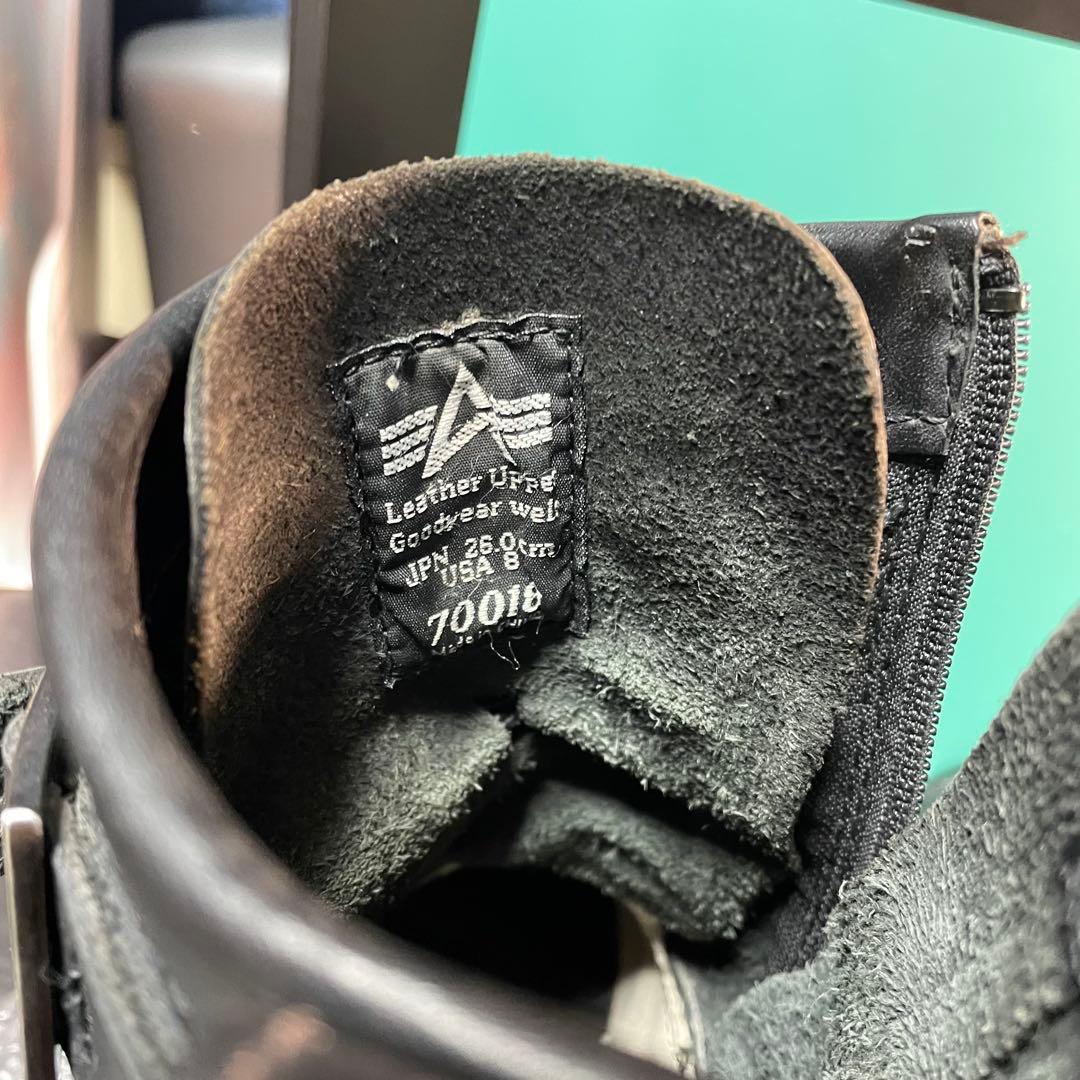 ALPHA INDUSTRIES 本革 バイカーブーツ 70018 26.0cm