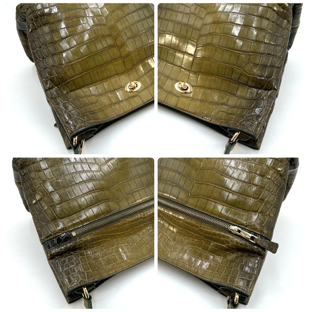 ペレリールッソ 日本製 クロコダイルレザー ショルダーバッグ