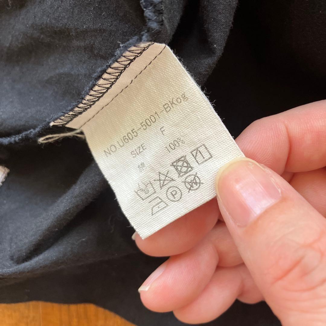 HUIS 遠州織物 レピアプルオーバー ブラックトップス U605 販売終了品