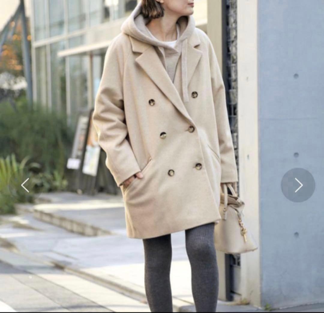 極美品Deuxieme Classe Short Double コート ベージュ Deuxieme Classe（ドゥーズィエムクラス）の「Short Double コート