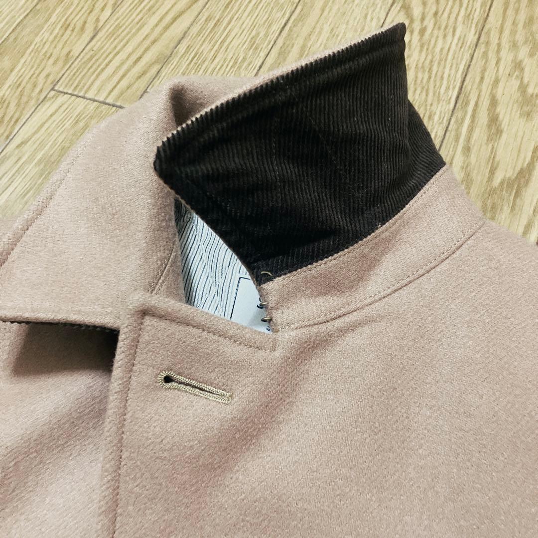 美品 シップス×ハミルトン 高級メルトンウールショートコートS キャメル