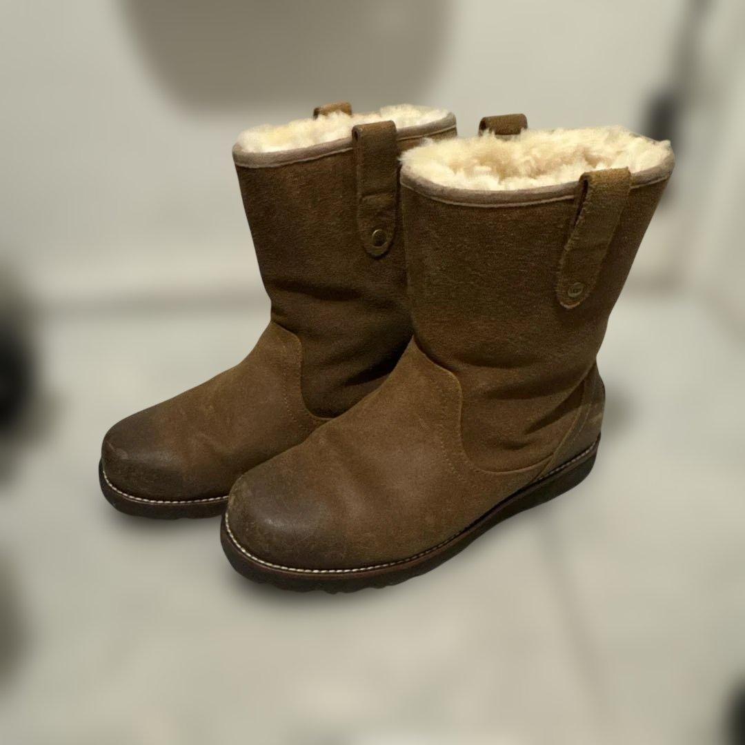 UGG アグ ペコスブーツ 26cm ブラウン レザー STONEMAN - メルカリ