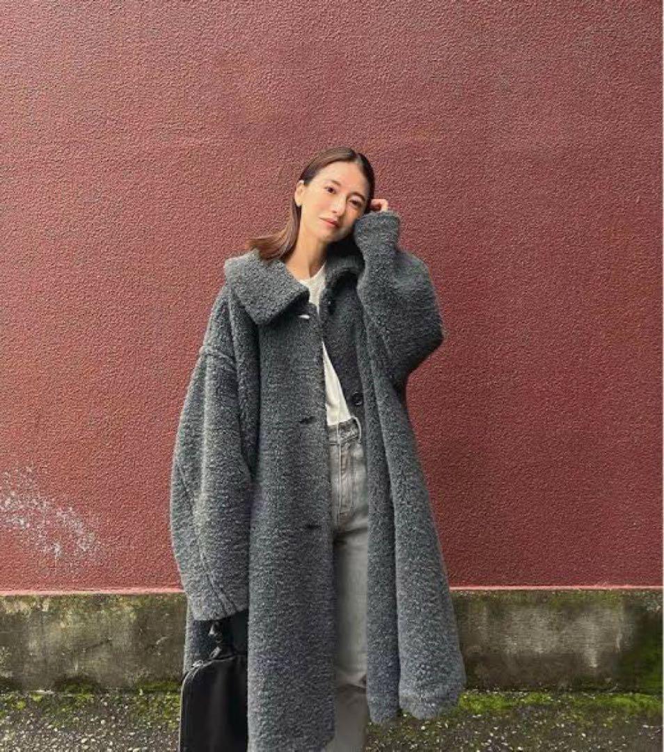 クラネフレアボアコート グレー - メルカリ