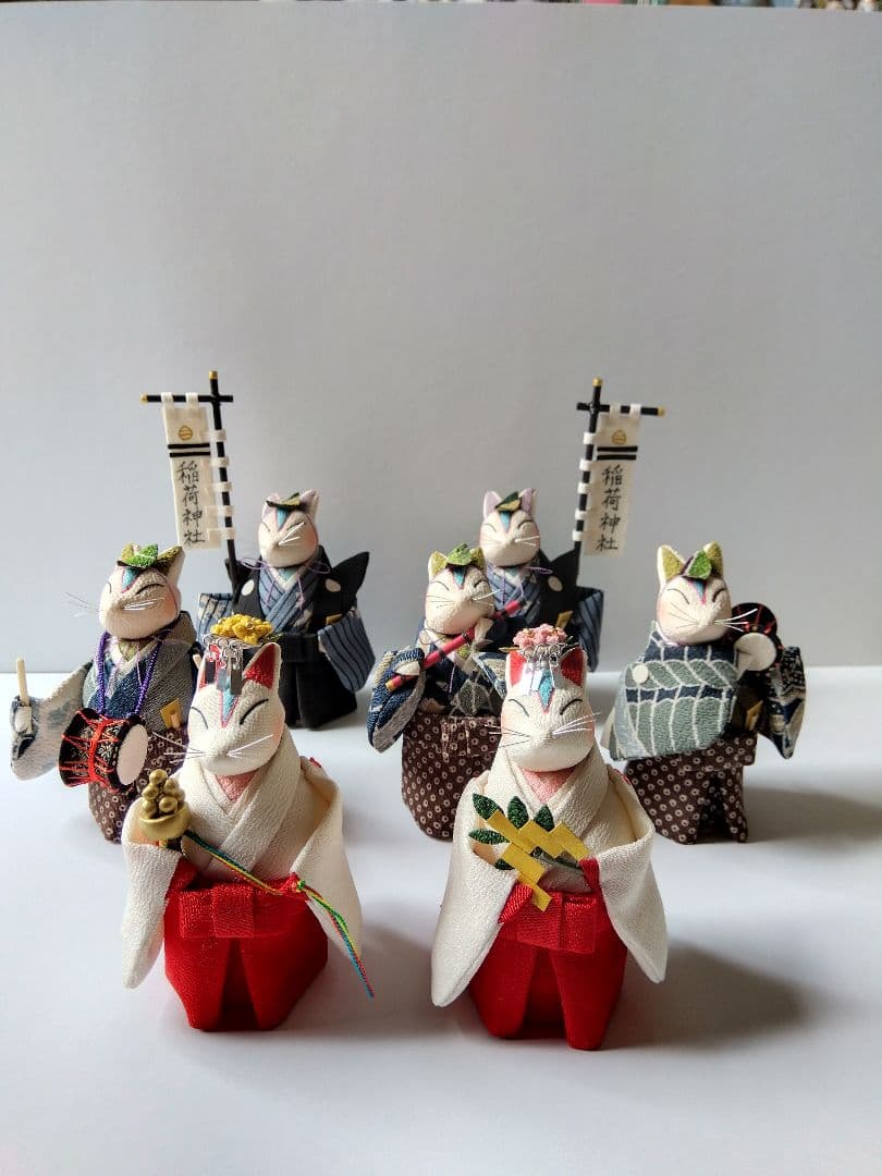 古布 ちりめん細工 きつねの嫁入り創作人形 - メルカリ
