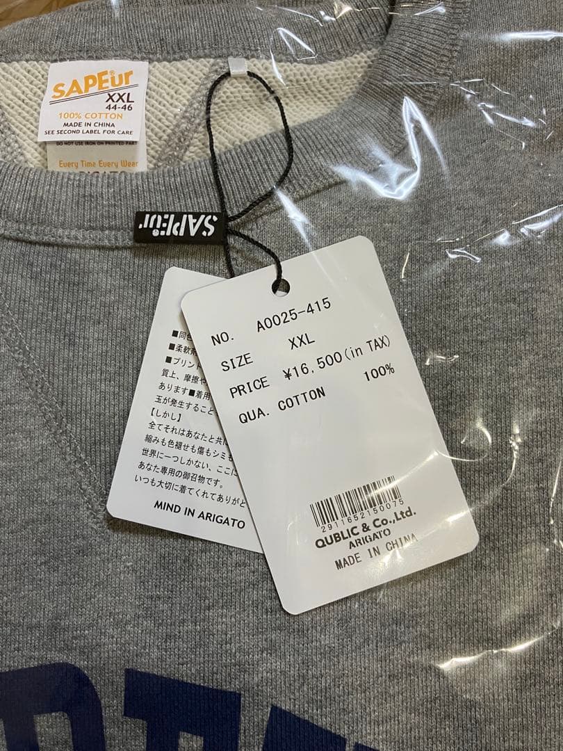 SAPEUR サプール クルーネック トレーナー スウェット XXL