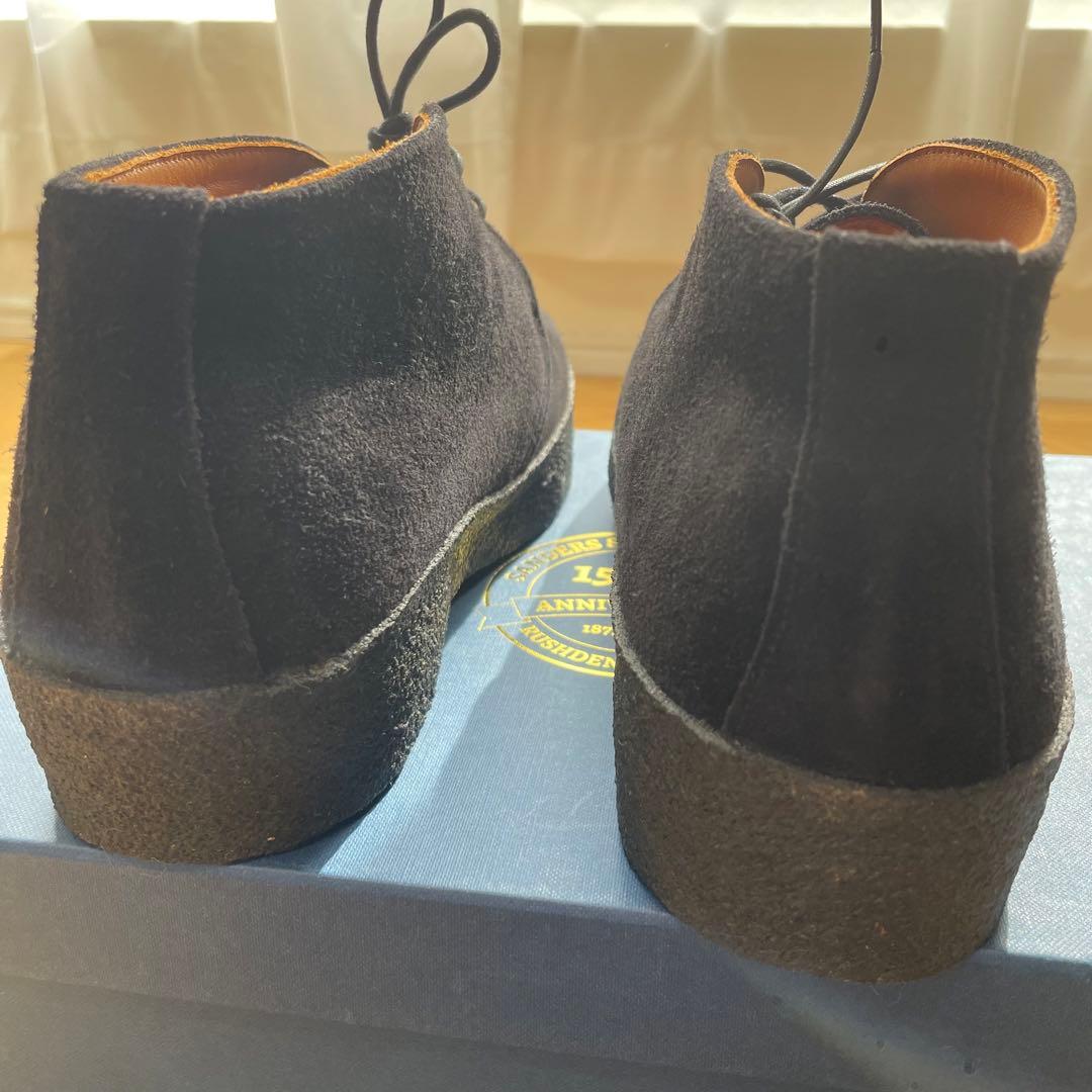 新品】SANDERS ブリット チャッカ ブラック スエード US8/GB7