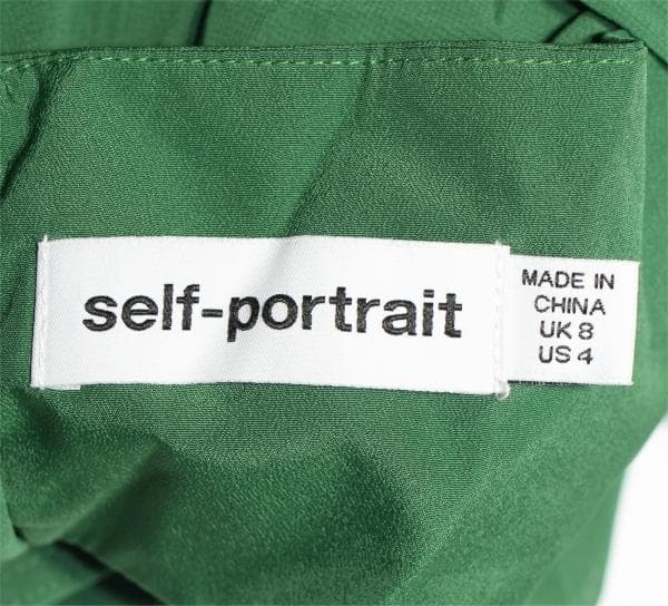 セルフポートレイト ワンピース シフォン レース グリーン UK8 未使用