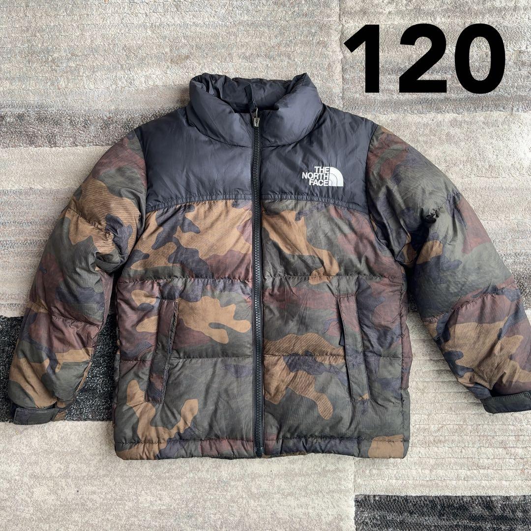 国内正規品ノースフェイス ヌプシ ダウンジャケット 迷彩 キッズ 120