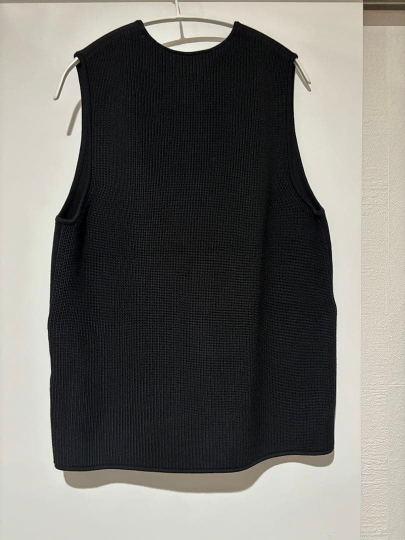 CABaN コットンカシミヤフラワーエンブロイダリークルーネックベスト M