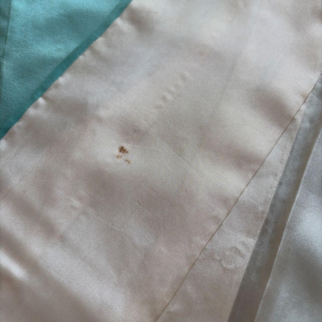 □E5787□アンティーク□正絹□水色 宝尽し柄 袷 小振袖□丈163 裄66