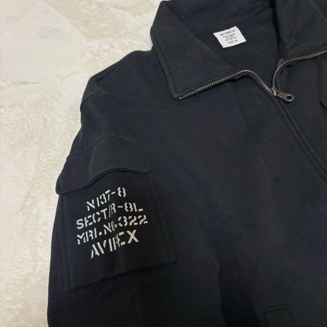 り*ま様 AVIREX ジップアップ スウェット 黒 - メルカリ