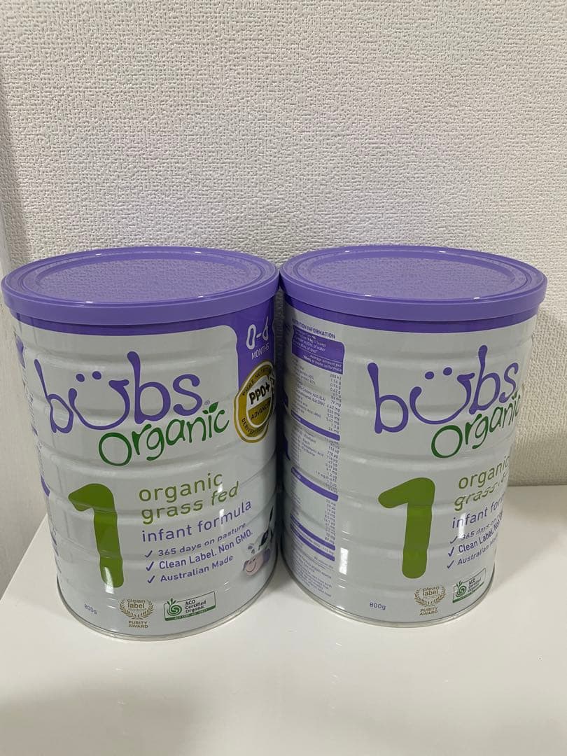 2缶】bubs Organic 有機粉ミルク 800g