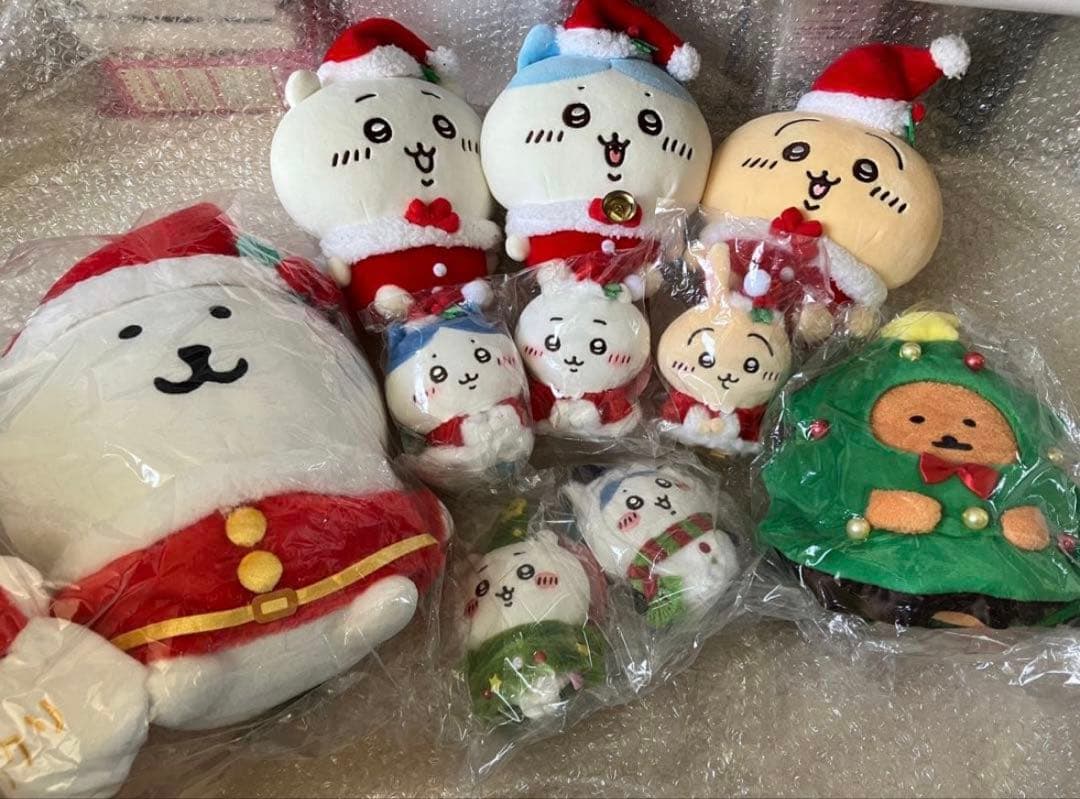 【最終値下げ】ちいかわ　ナガノのくま　クリスマス　ぬいぐるみ　chiikawa ナガノ新商品／ くまをかぶったちいかわの ぬいぐるみやマスコットなど