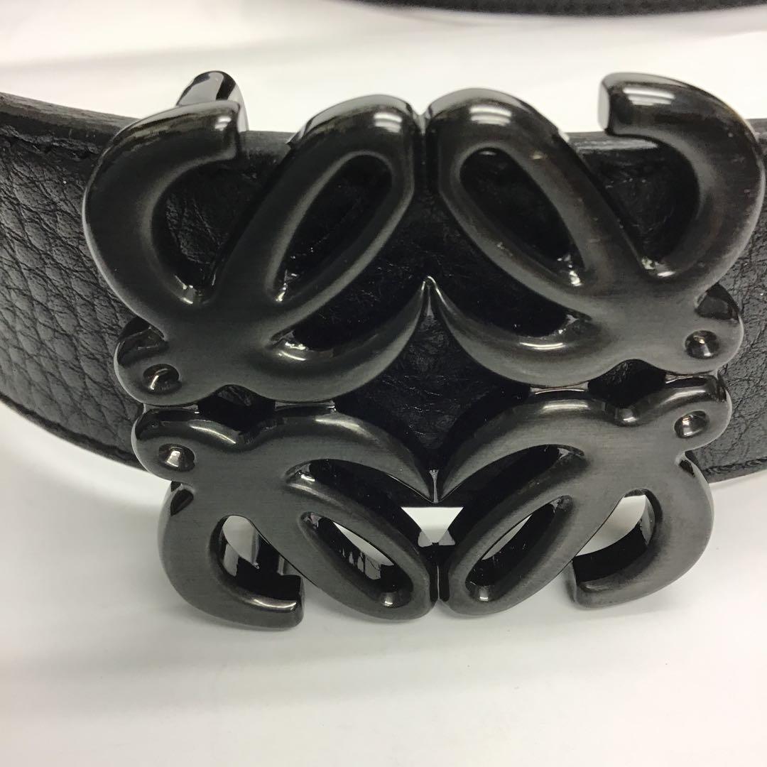 ❣️LOEWE ロエベ❣️ アナグラム 黒 レザーベルト サイズ75 スペイン