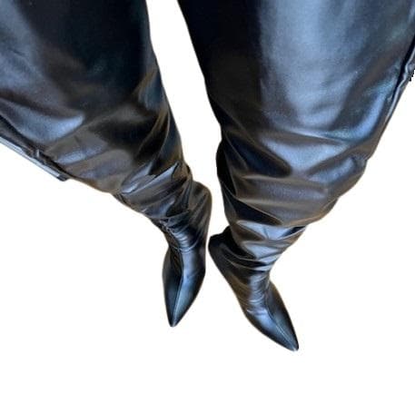 ニーハイ 超ロングブーツ 81cm 柔らかスムースレザー 26.5cm 尖り