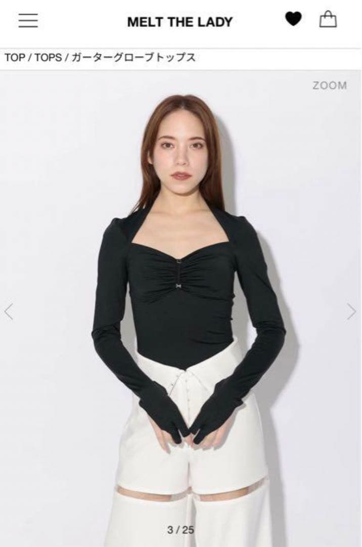 melt the lady/ガーターグローブトップス ブラック - メルカリ