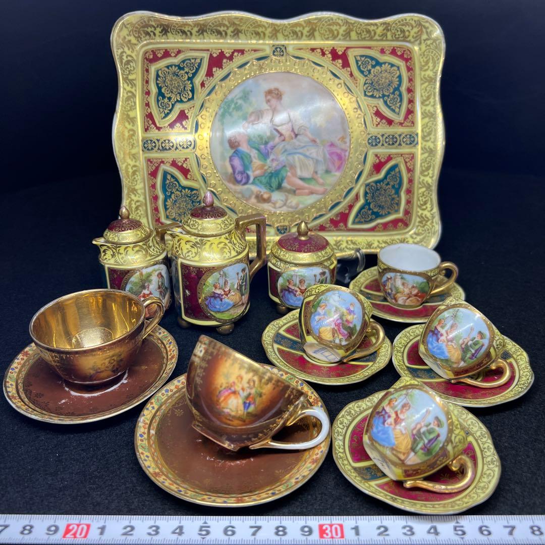 専用アンティーク　オーストリア　カップ&ソーサーセット　東Y7-1126① オーストラリア アンティーク ティーセット カップ&ソーサー ミルク