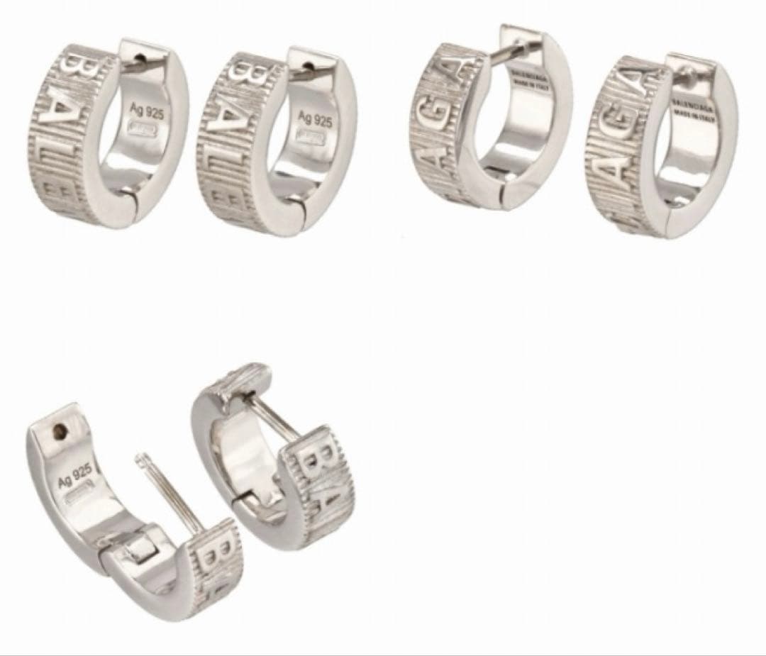 美品】BALENCIAGA フープ ピアス ロゴ FORCE STRIPED - メルカリ