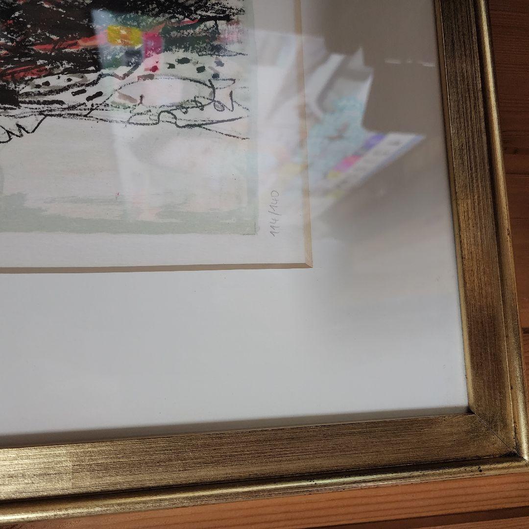 ジャン・ジャンセン【背を向ける少女】額装済、リトグラフ、作家直筆