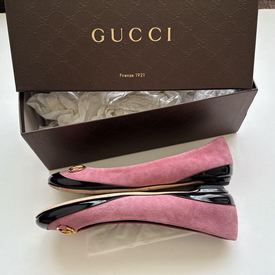 断捨離セーラームーン様専用※【美品】GUCCI ピンク バレエシューズ