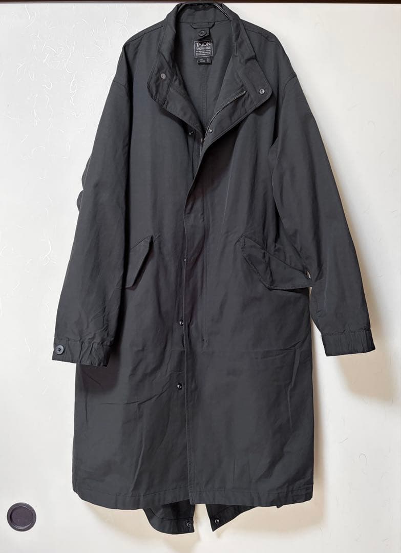 TAION / CR モッズコート（ライナー付属） ブラック(ダークオリーブ