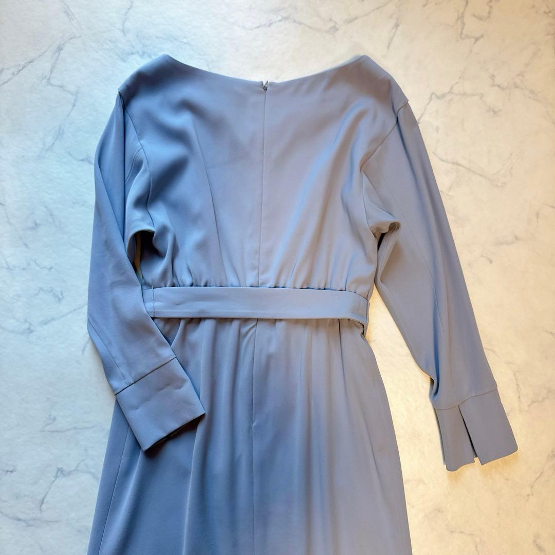 PINKY & DIANNE ダブルクロスアシンメトリーワンピース ライトブルー