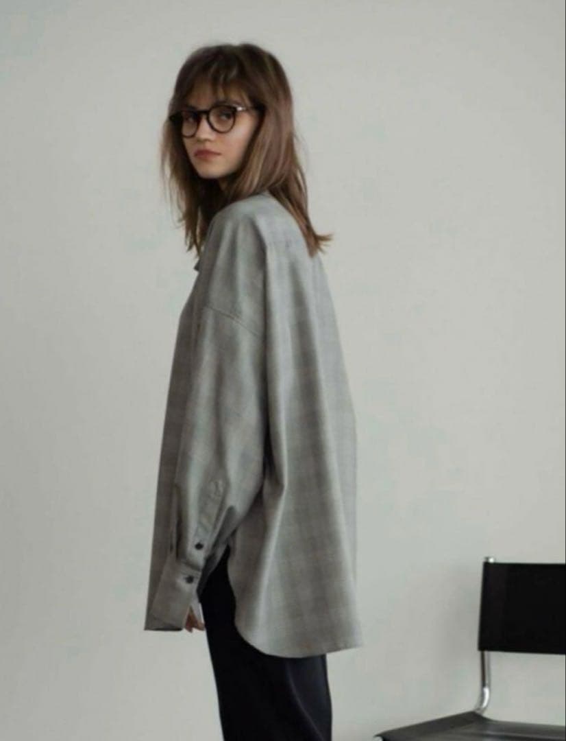 極美品✨OHGA オーバーサイズリボンボウタイブラウス チェック柄