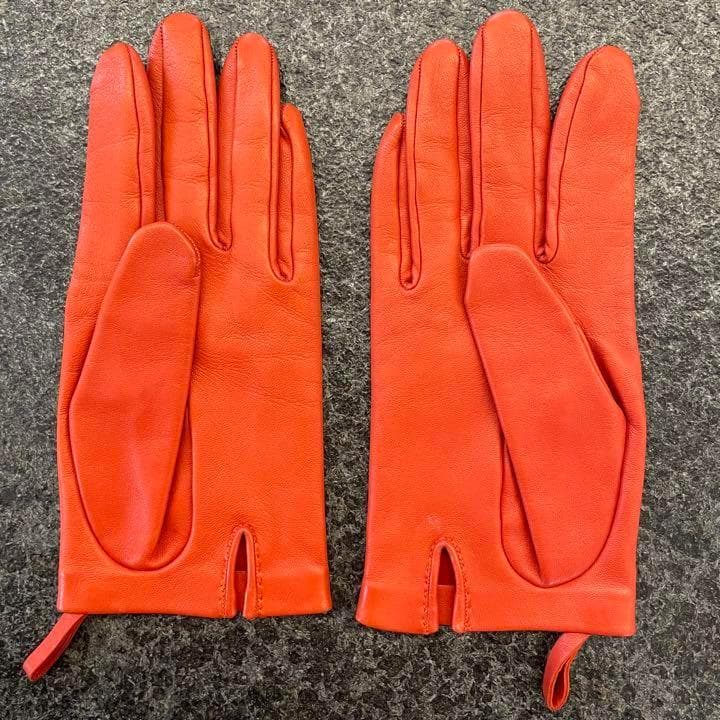 エルメス 手袋 オレンジ 7 1/2 - メルカリ