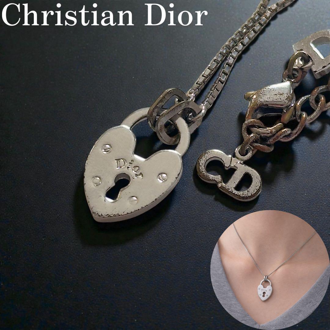 Christian Dior ネックレス ロゴ シルバー 鍵 ハート y2k - メルカリ
