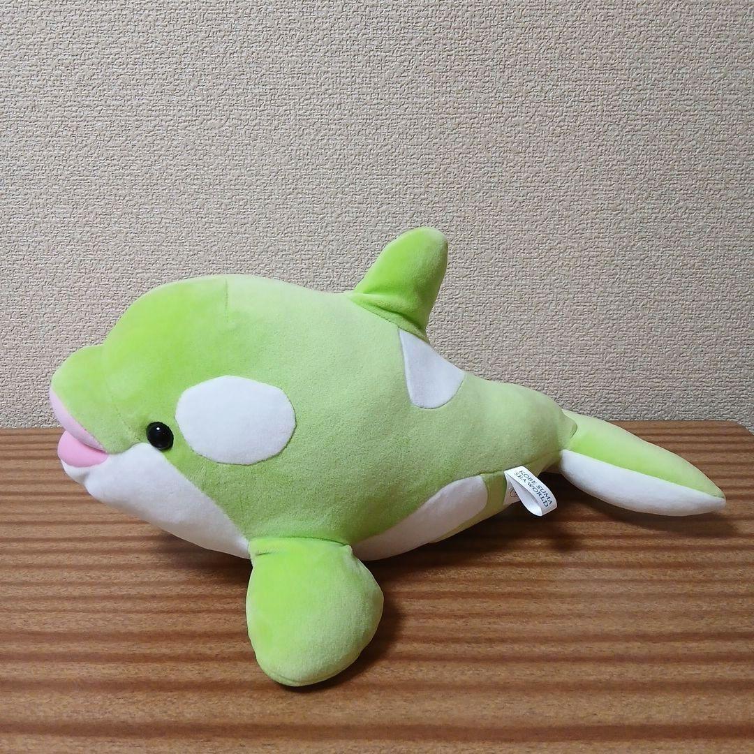 神戸須磨シーワールド オルカ 黄緑色 ぬいぐるみ オルカくじ - メルカリ