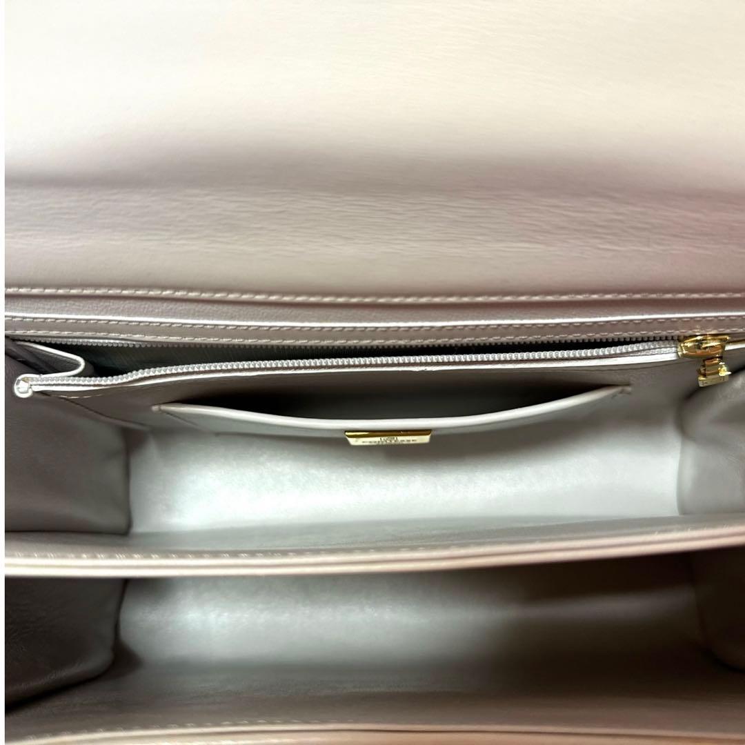 COMTESSE コンテス ホースヘア×レザー ジャッキー グレー ハンドバッグ